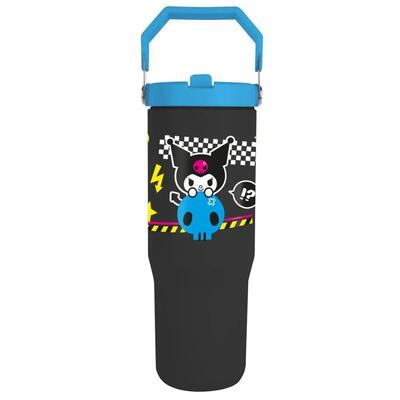 Bicchiere termico Bambini Kuromi Hello Kitty con manico e Tapa Blu e Nero 09 L