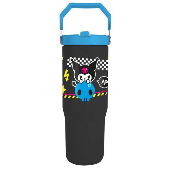 Bicchiere termico Bambini Kuromi Hello Kitty con manico e Tapa Blu e Nero 09 L