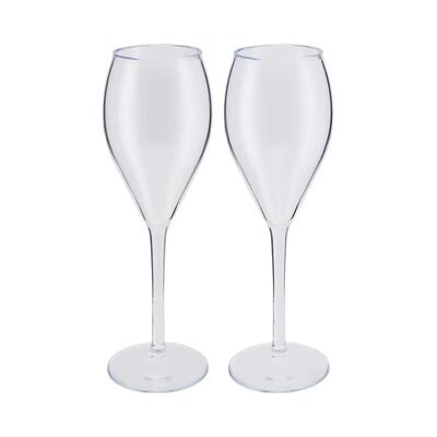 Set van 2 lua tritan champagne glazen camping reis 220 ml