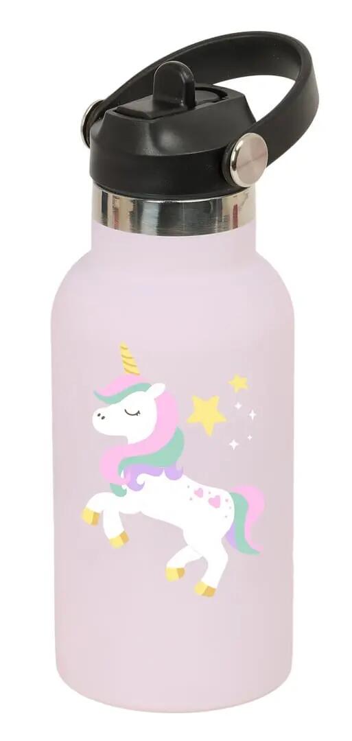 Botella Termo Infantil Unicornio Lila Acero Inoxidable Doble Pared Rosa 0,35 L 2/4