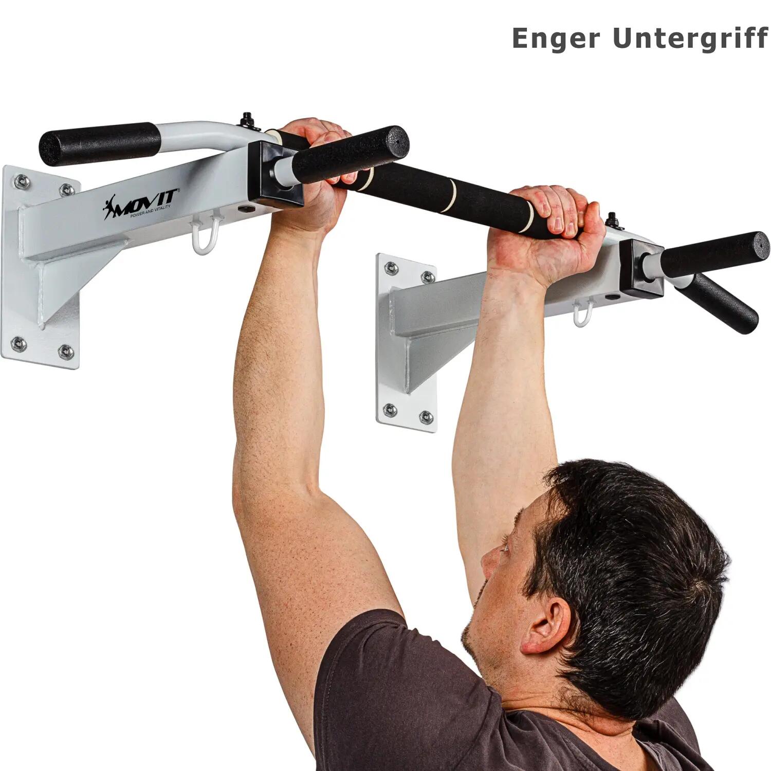 MOVIT® Klimmzugstange für Wandmontage in Weiß - Krafttraining für Zuhause 6/8