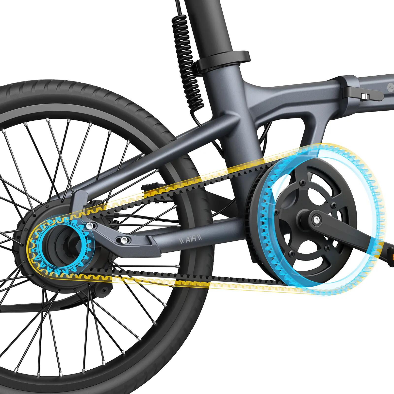 ADO Air20 Bicicleta eléctrica Plegable,Transmisión por Correa EBike,17,5 kg,LCD 2/7