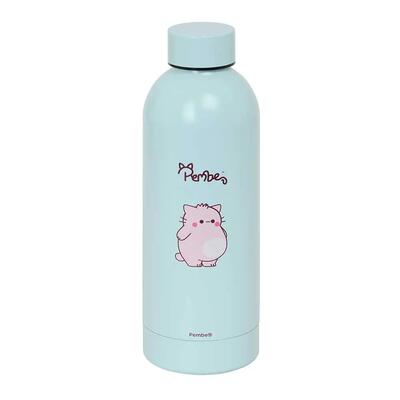 Borraccia Thermos in acciaio inossidabile Bambini Pembe The Pink Cat Blu Claro