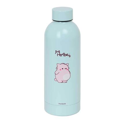 Gourde Bouteille isotherme en acier inoxydable Enfant Pembe The Pink Cat Bleu