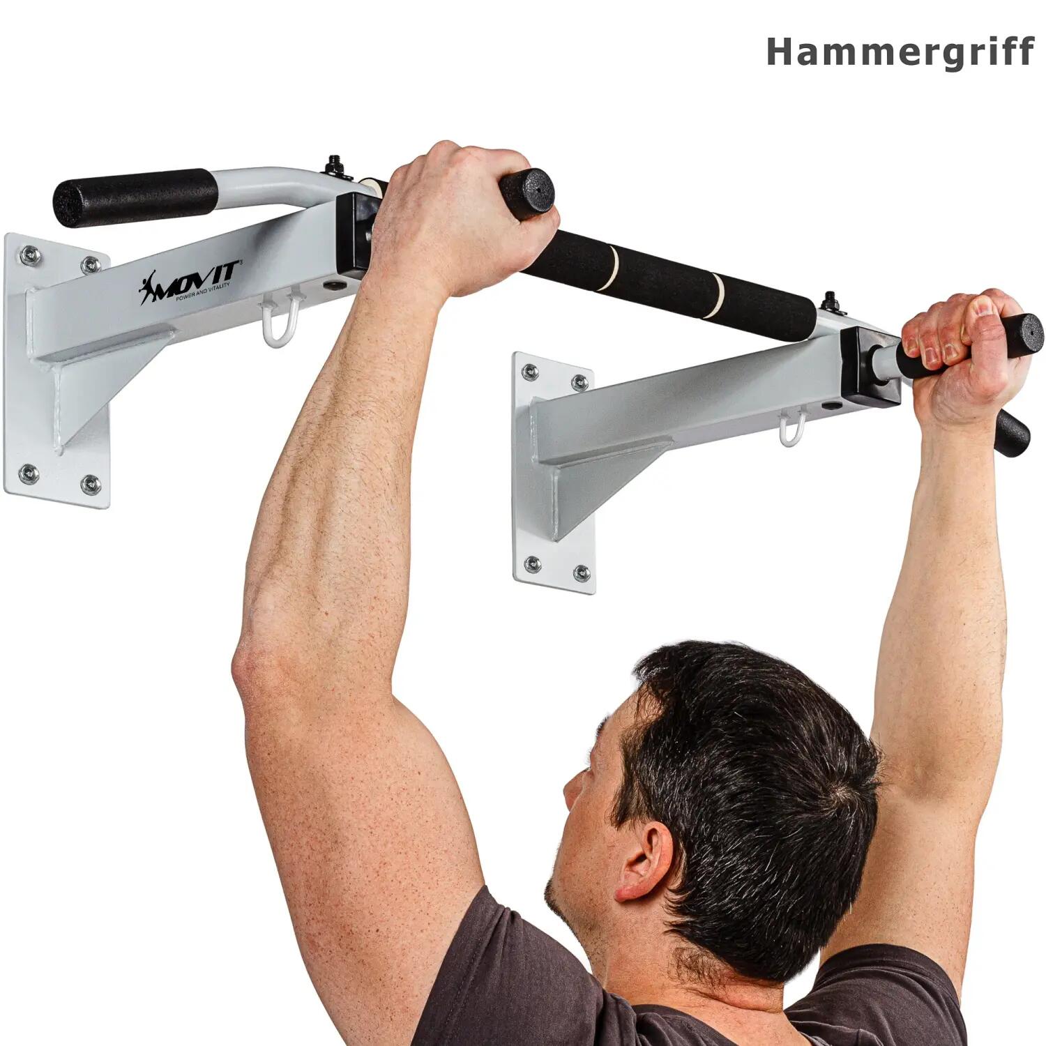 MOVIT® Klimmzugstange für Wandmontage in Weiß - Krafttraining für Zuhause 4/8