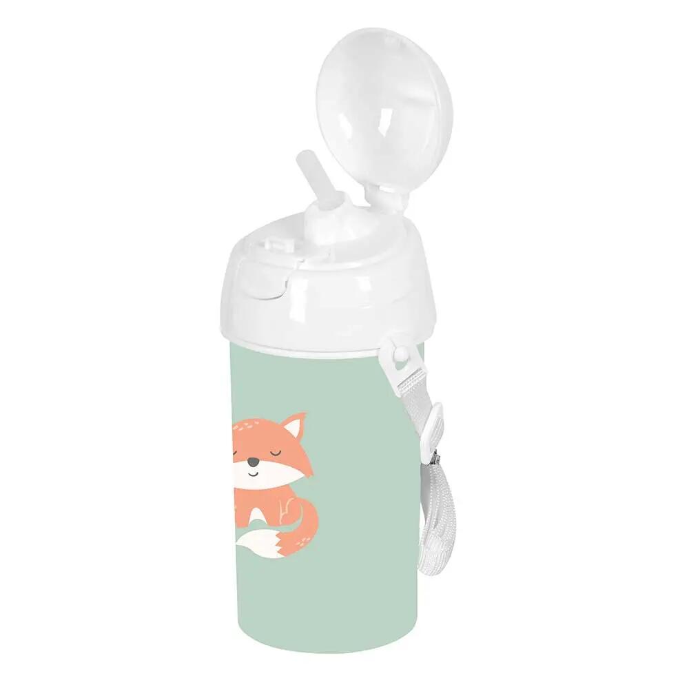 Borraccia Bambini con Pajita e Apertura Automática Zorrito Verde Menta 0,5 L 4/5