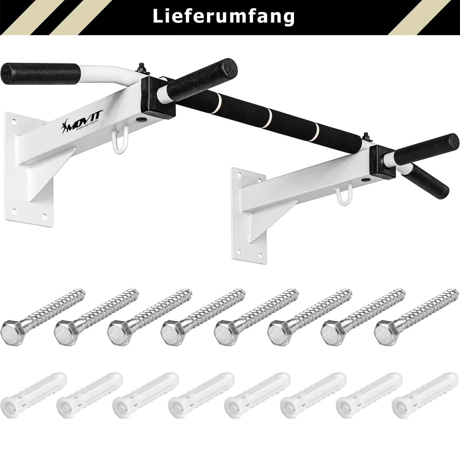 MOVIT® Klimmzugstange für Wandmontage in Weiß - Krafttraining für Zuhause 3/8