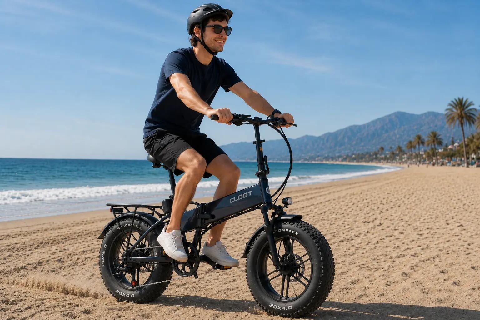 Bici elettrica pieghevole Fat  lunghe percorrenze CLOOT METRO 4.0 Blu 2/12