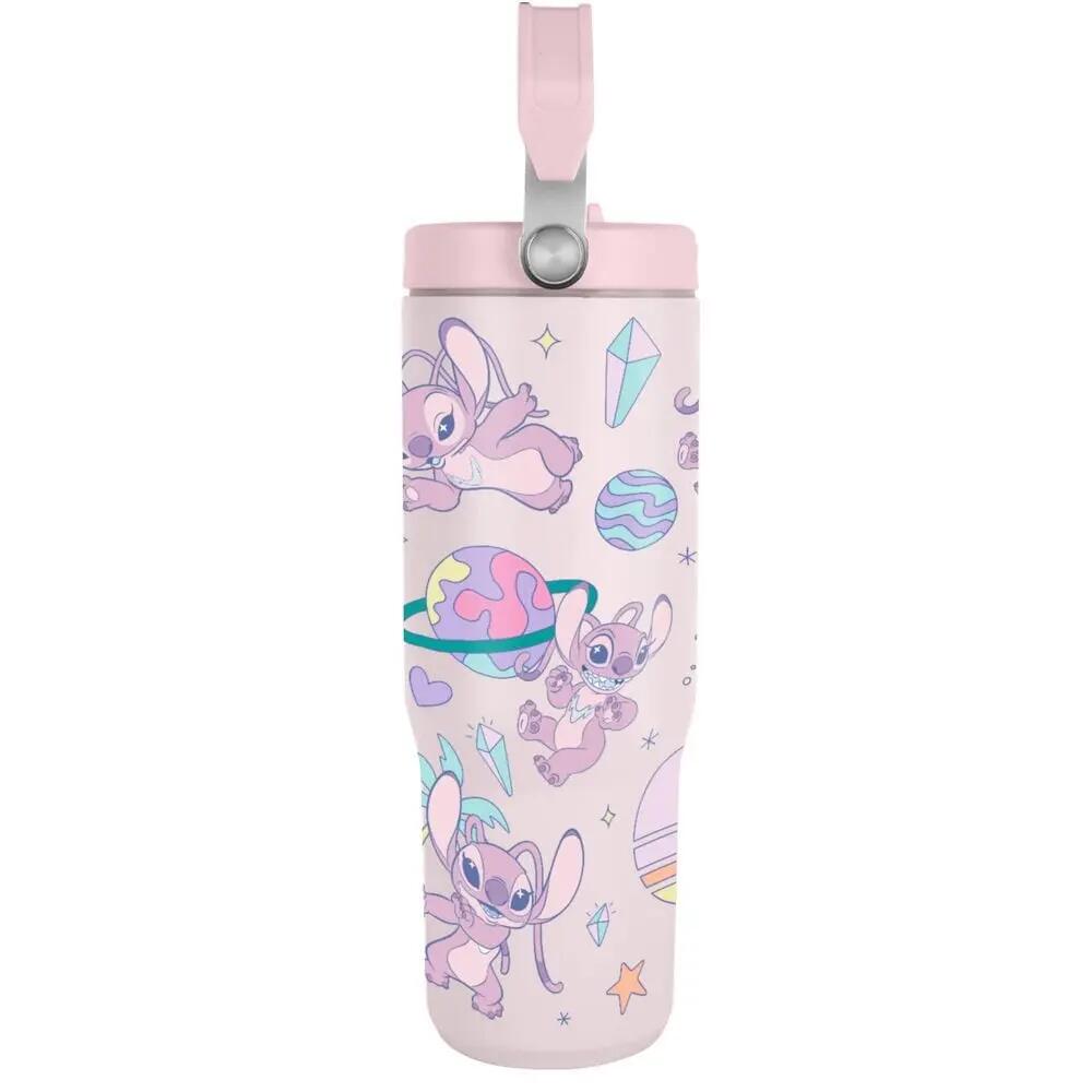 Bicchiere termico Bambini Angel Stitch Rosa Pastel con manico e Tapa antigoccia 5/6