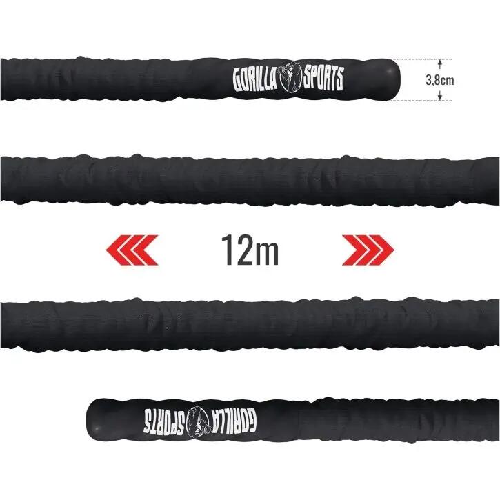 Unisex - fitness - odolné nylonové posilovací lano 12 m - s držákem 5/6