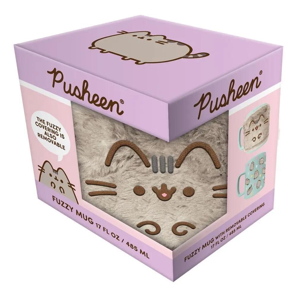 Taza Pusheen de Cerámica con Funda de Peluche Extraíble Turquesa e Gris 0,45 L 6/6