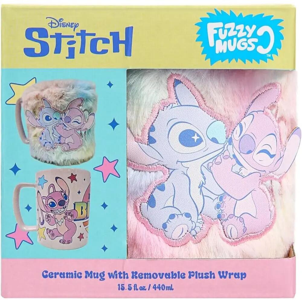 Taza con Funda de Peluche Bambini Angel & Stitch Rosa Pastel, Cerámica 0,45 L 4/5