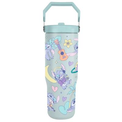 Bicchiere termico Bambini Angel Stitch Rosa Pastel con manico e Tapa antigoccia
