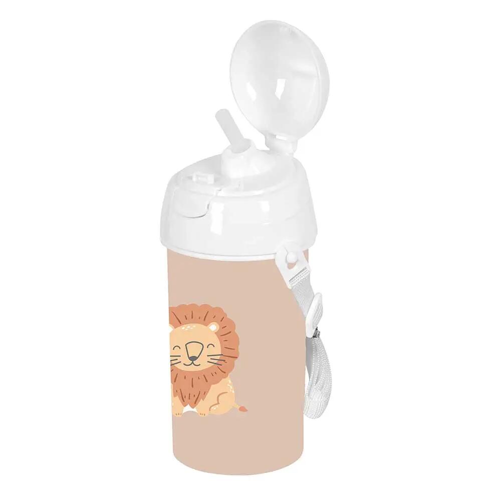 Garrafa Infantil Preescolar León com Pajita e Apertura Automática Beige 0,5 L 4/5