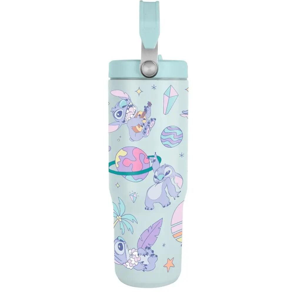 Bicchiere termico Bambini Stitch con manico e Tapa, acciaio inossidabile, Verde 4/6