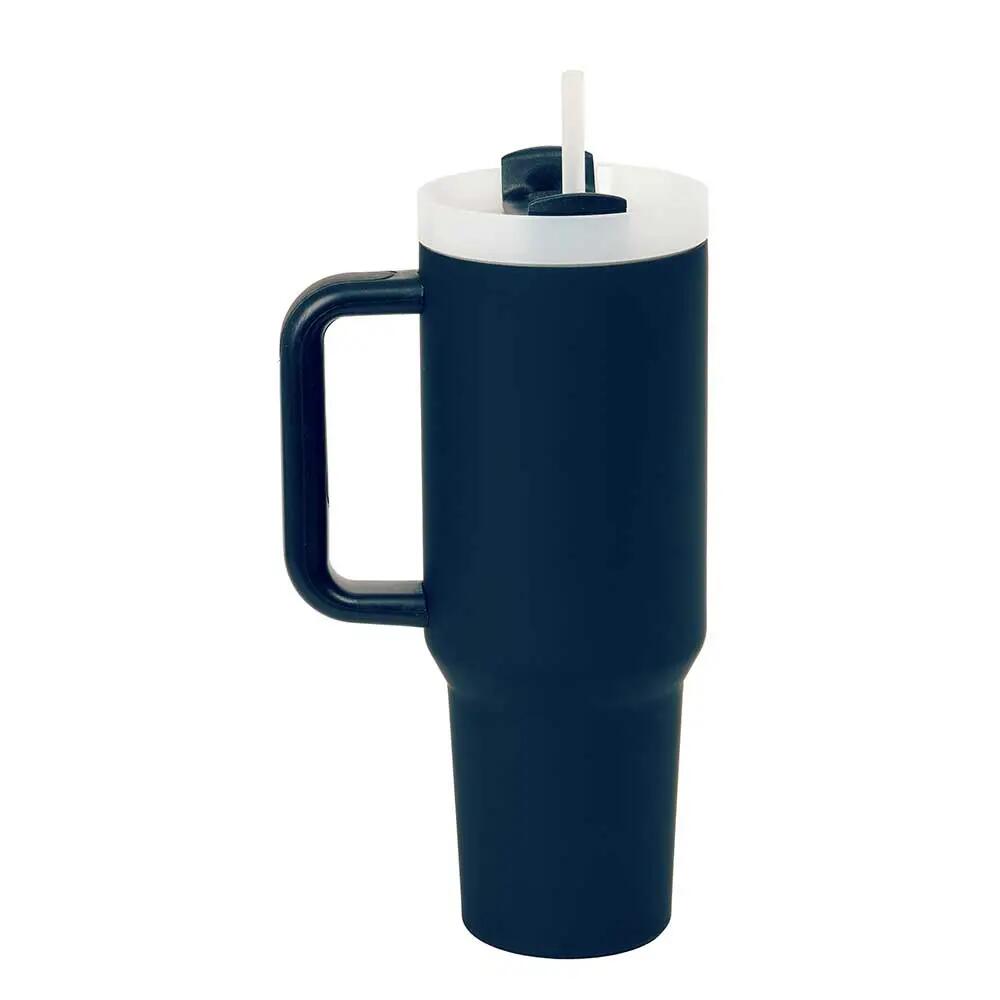 Bicchiere termico con Pajita in acciaio inossidabile Adulti Marino Blu Oscuro 4/5