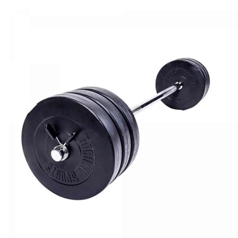 GORILLA SPORTS Unisex - posilování - výměnné kotouče, plastový potah - činkový set - 38 kg