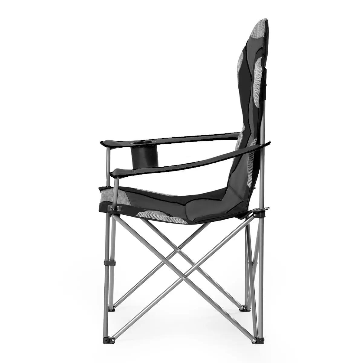 Fauteuil de camping pliable 130 kg avec accoudoirs réglables NILS CAMP NC3080 12/15