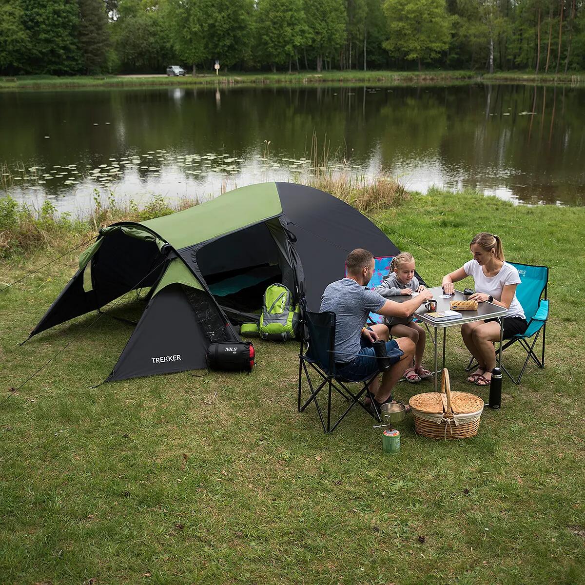 Namiot turystyczny 4-osobowy NILS CAMP NC6012 Trekker z przedsionkiem 9/15