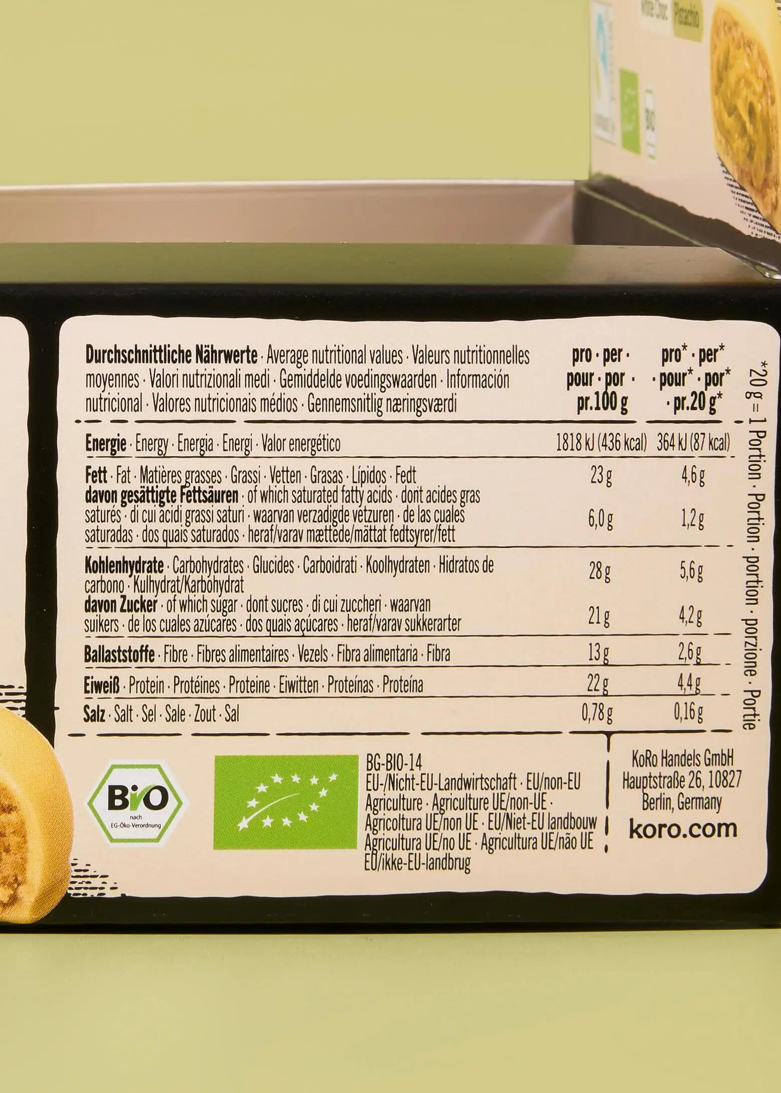 Duo protéiné choc blanc et pistache bio 2 x 20 g 6/7