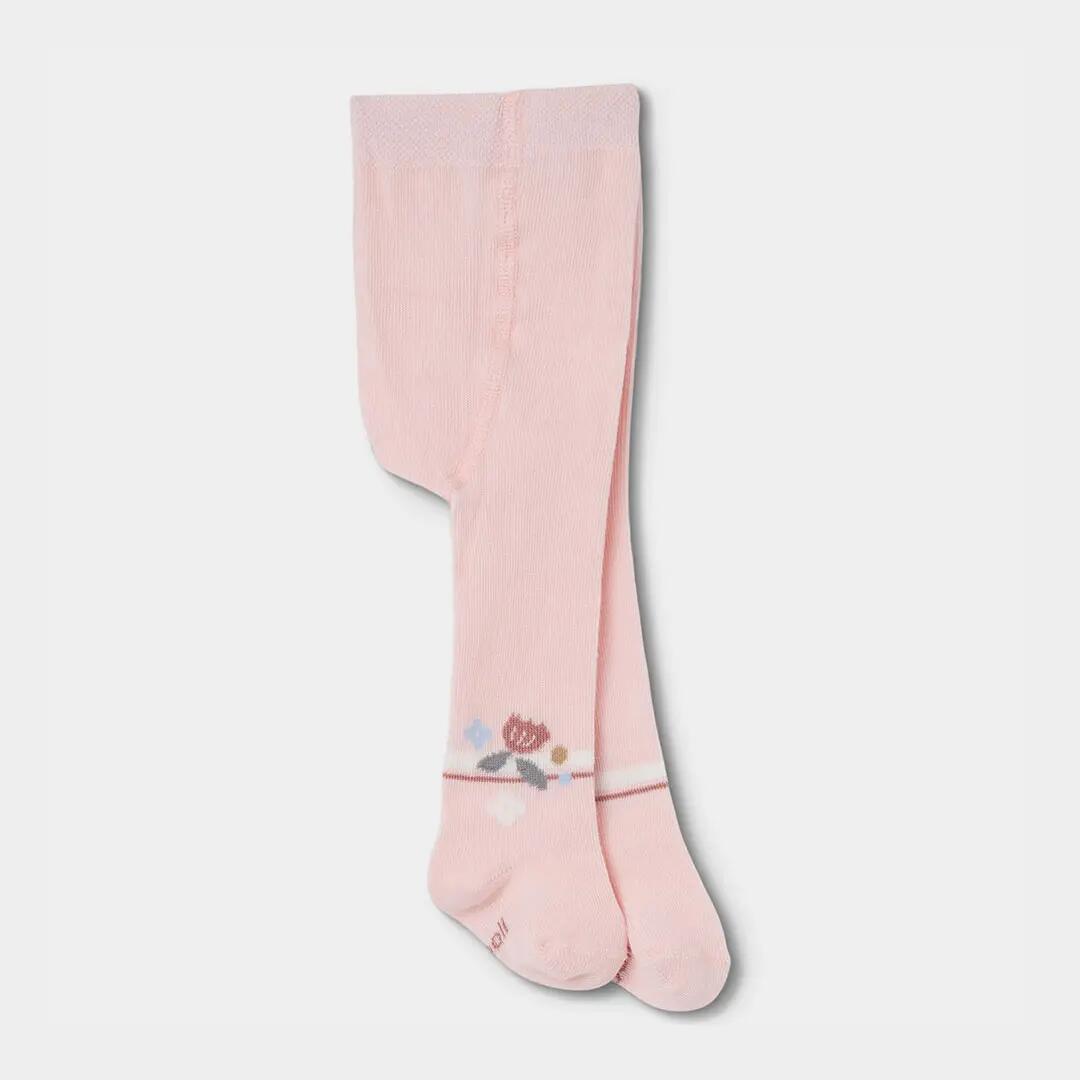 Leotardo rosa estampado flores bebé 1/2