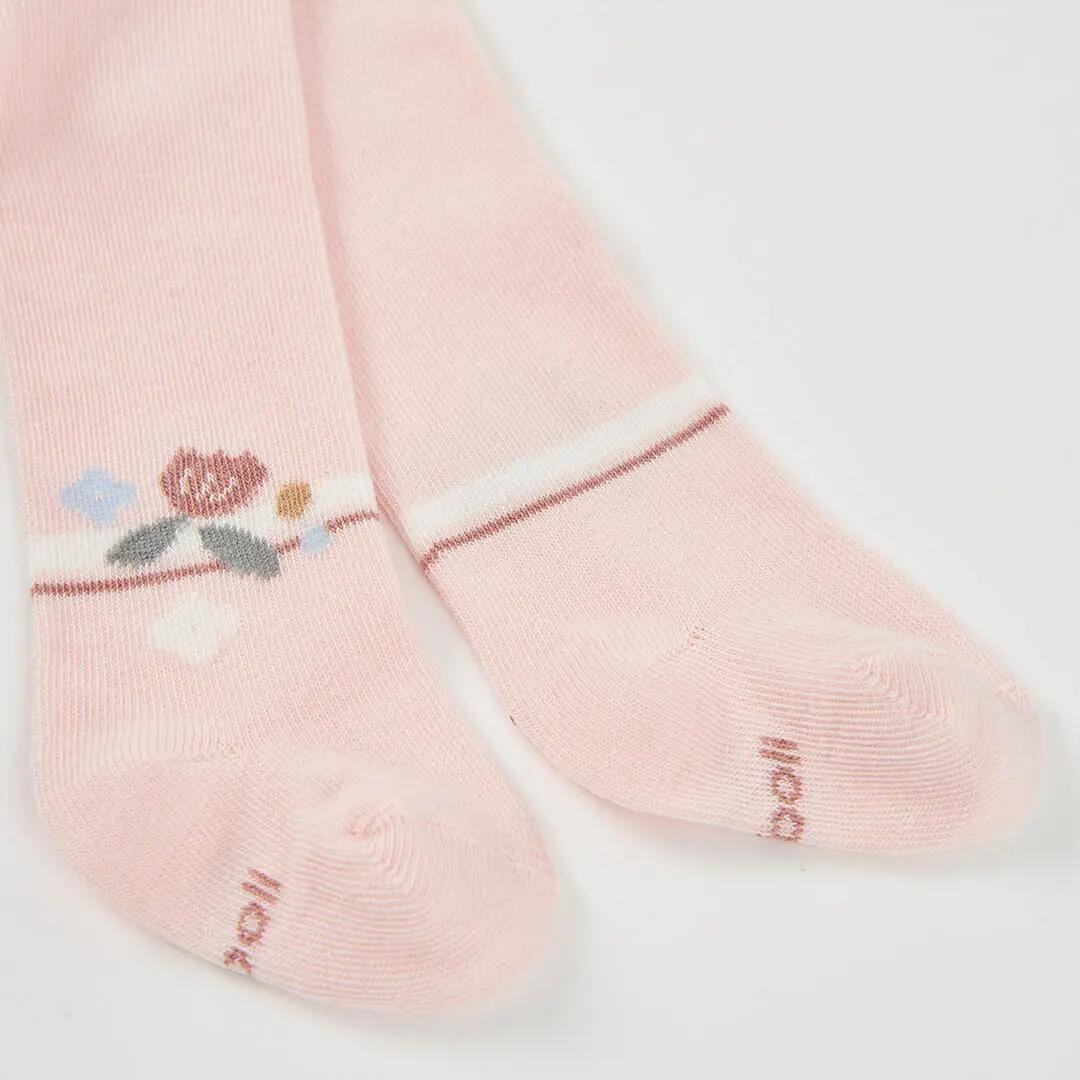 Leotardo rosa estampado flores bebé 2/2