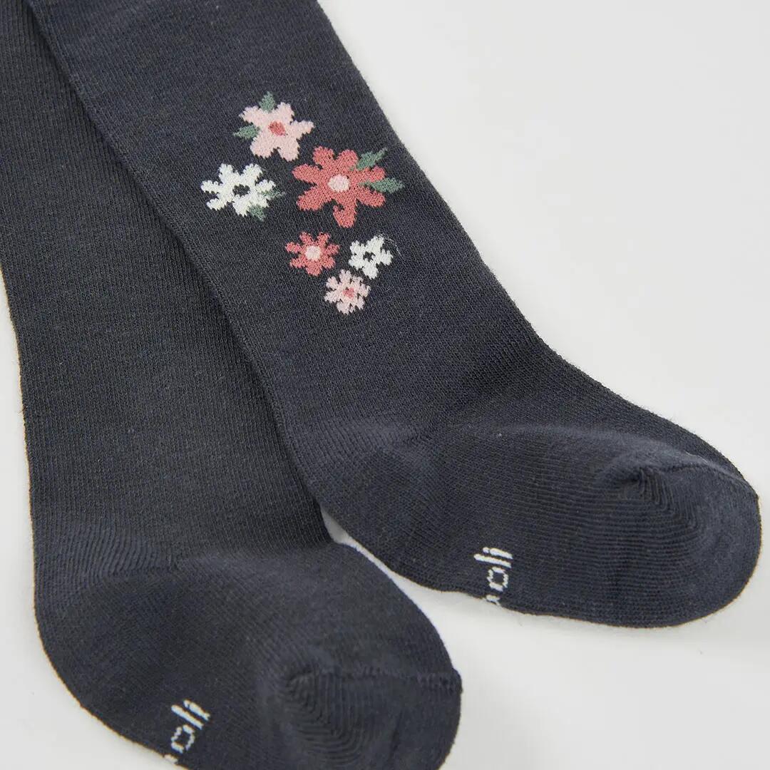 Leotardo antracita estampado de flores 2/2