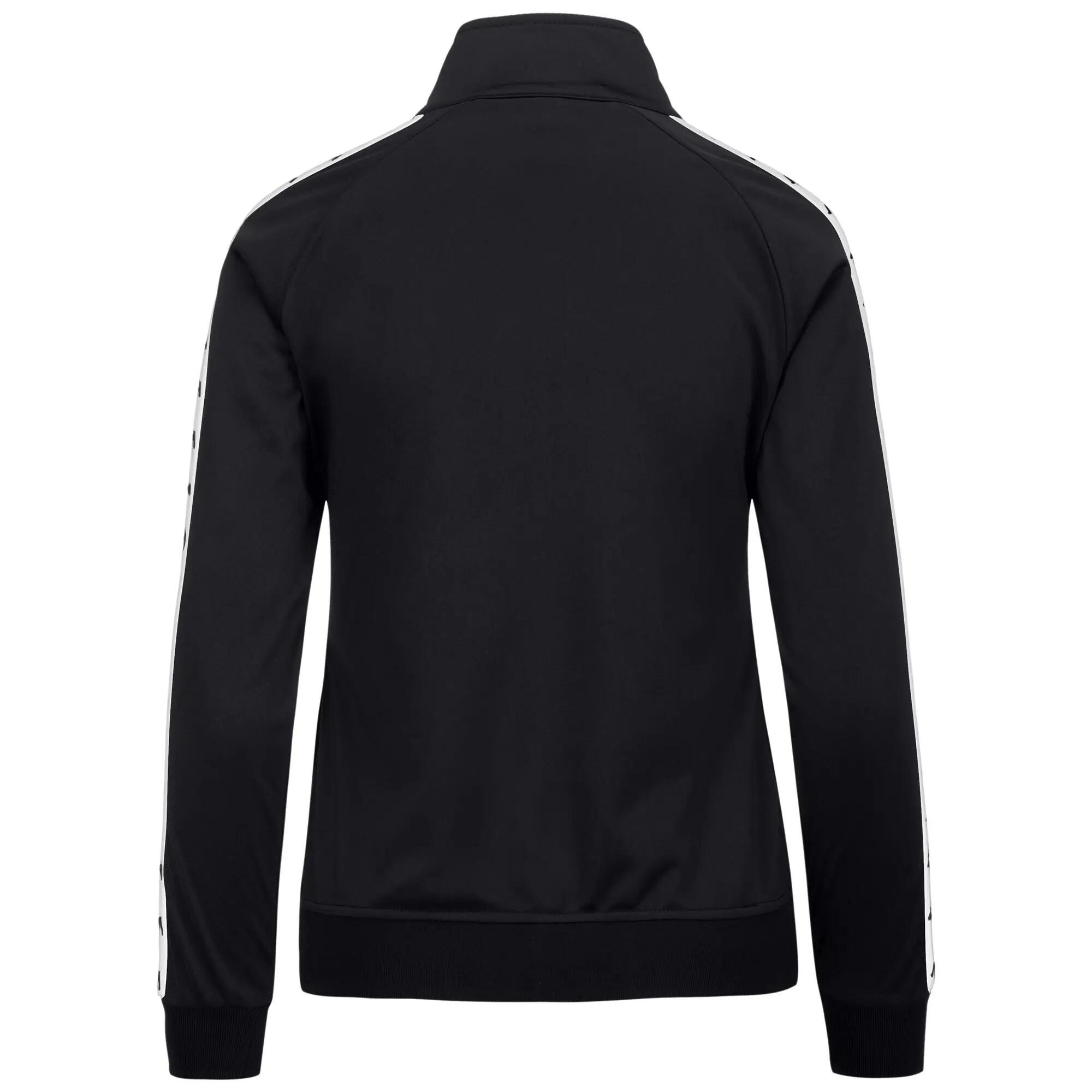 Felpa con zip da donna in poliestere nero da streetwear sportivo 3/3