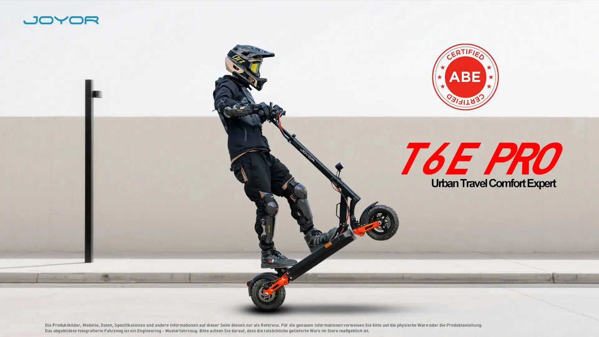 Patinete eléctrico JOYOR T6E Pro ABE batería 48V 26Ah 10" Off-Road neumáticos 5/13