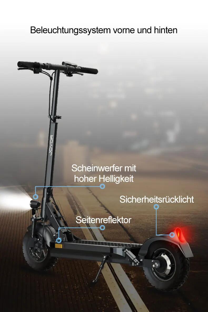 Patinete Eléctrico Plegable para Adultos JOYOR Y8-S ABE｜48V26Ah｜Neumáticos 10" 10/10