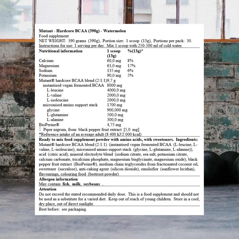 Mutant Hardcore BCAA (390g) Watermelon - Aminosäuren - BCAA 3/3