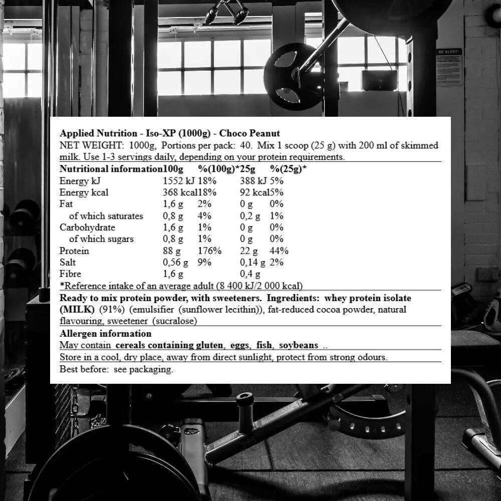 Applied Nutrition Iso-XP (1000g) Choco Peanut - Eiweiße - Molkenprotein-Isolat 3/3