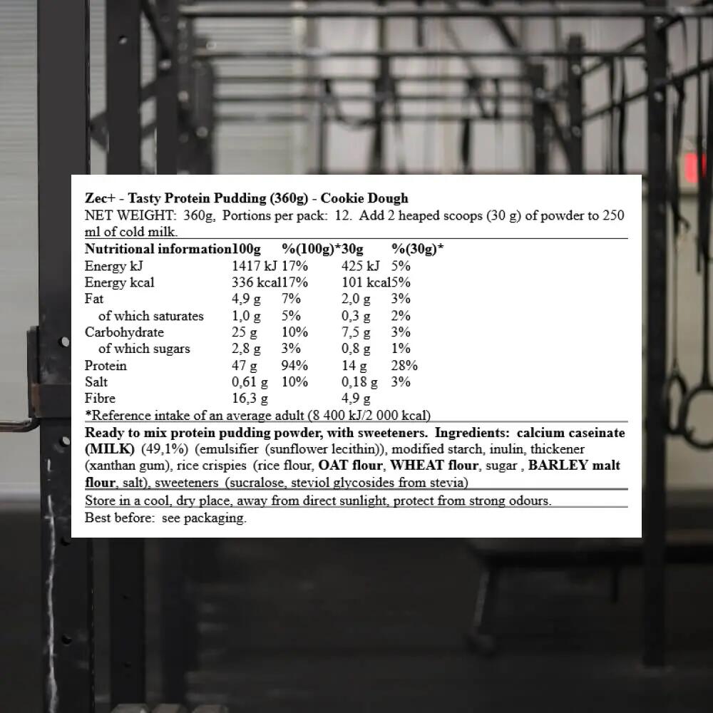 Zec+ Tasty Protein Pudding (360g) Cookie Dough - Funktionelle Lebensmittel 3/3