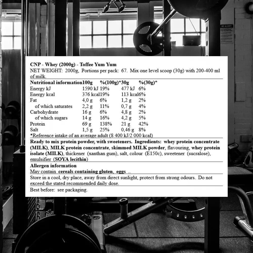 CNP Whey (2000g) Toffee Yum Yum - Protéines - Mélange de protéines 3/3