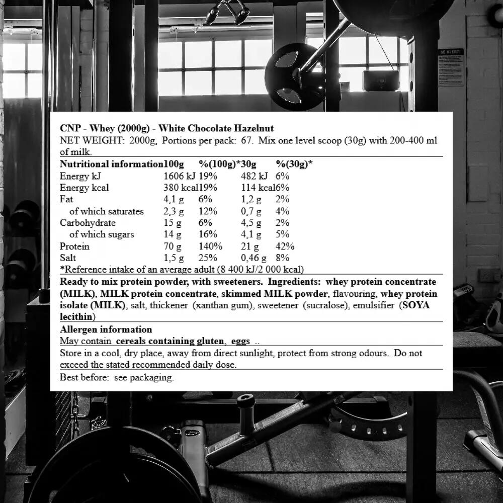 CNP Whey (2000g) White Chocolate Hazelnut - Eiweiße - Protein-Mischung 3/3