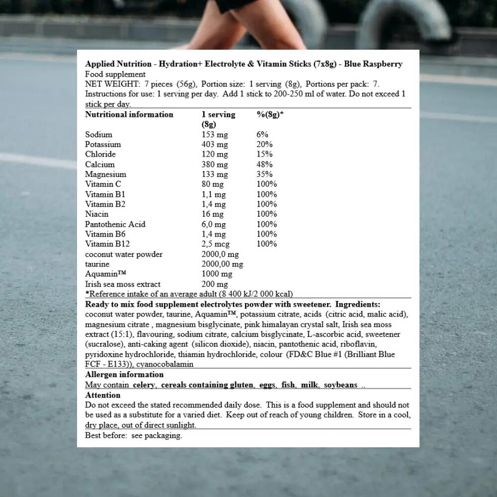 Elettroliti & Idratazione - Hydratation + (7x8g) - Lampone Blu 3/4