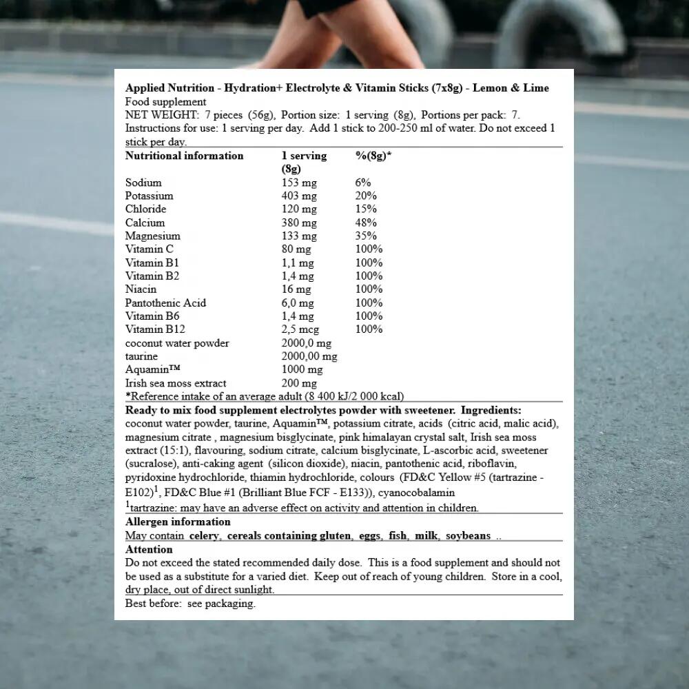 Elettroliti & Idratazione - Hydratation + (7x8g) - Limone E Lime 3/4