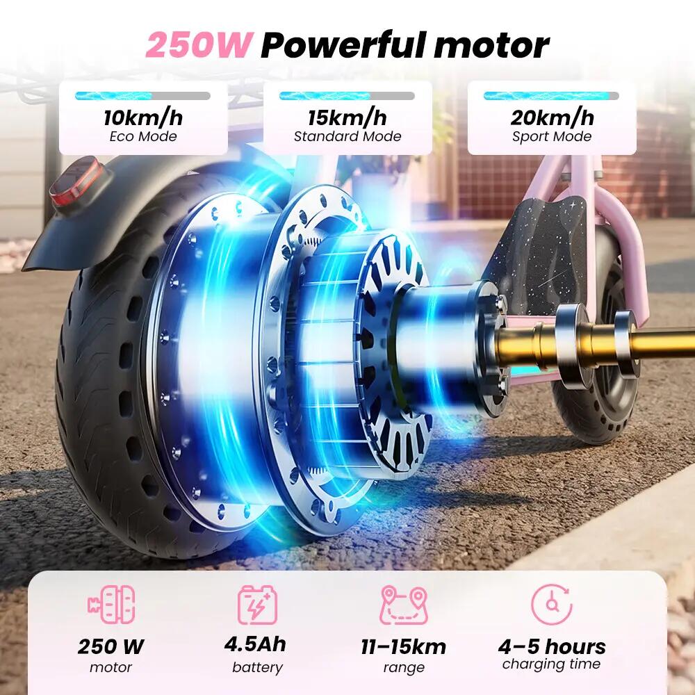 iScooter iK7 trotinete elétrica infantil 20 km/h, assento, cesto e aplicação 9/12
