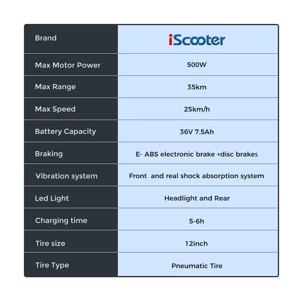 iScooter i12 patinete eléctrico 25 km/h, asiento, cesta y autonomía 35 km 13/13