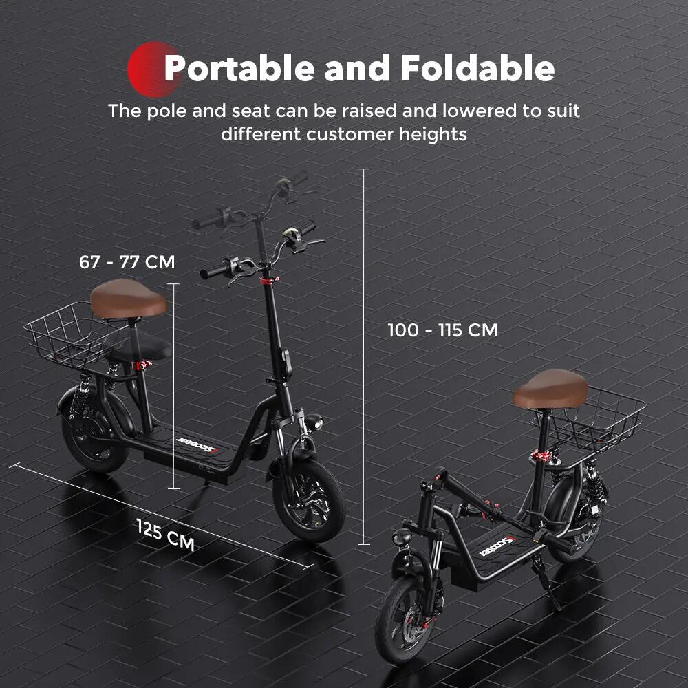 iScooter i12 patinete eléctrico 25 km/h, asiento, cesta y autonomía 35 km 10/11