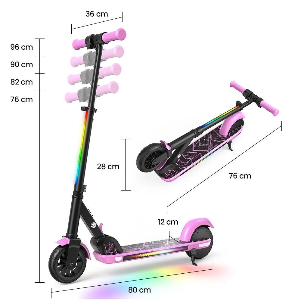 iScooter K4 trotinete elétrica infantil 16 km/h, luzes LED e 3 modos 4/12