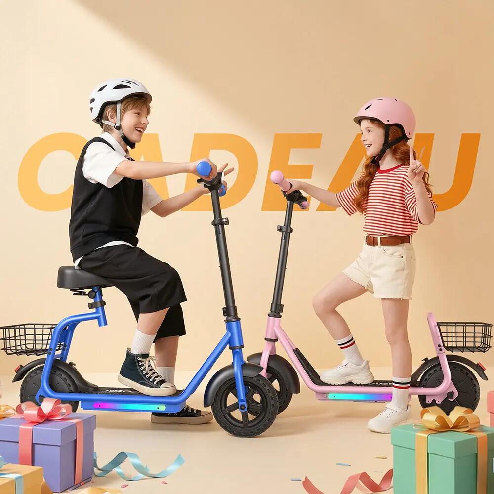 iScooter iK7 trotinete elétrica infantil 20 km/h, assento, cesto e aplicação 12/12
