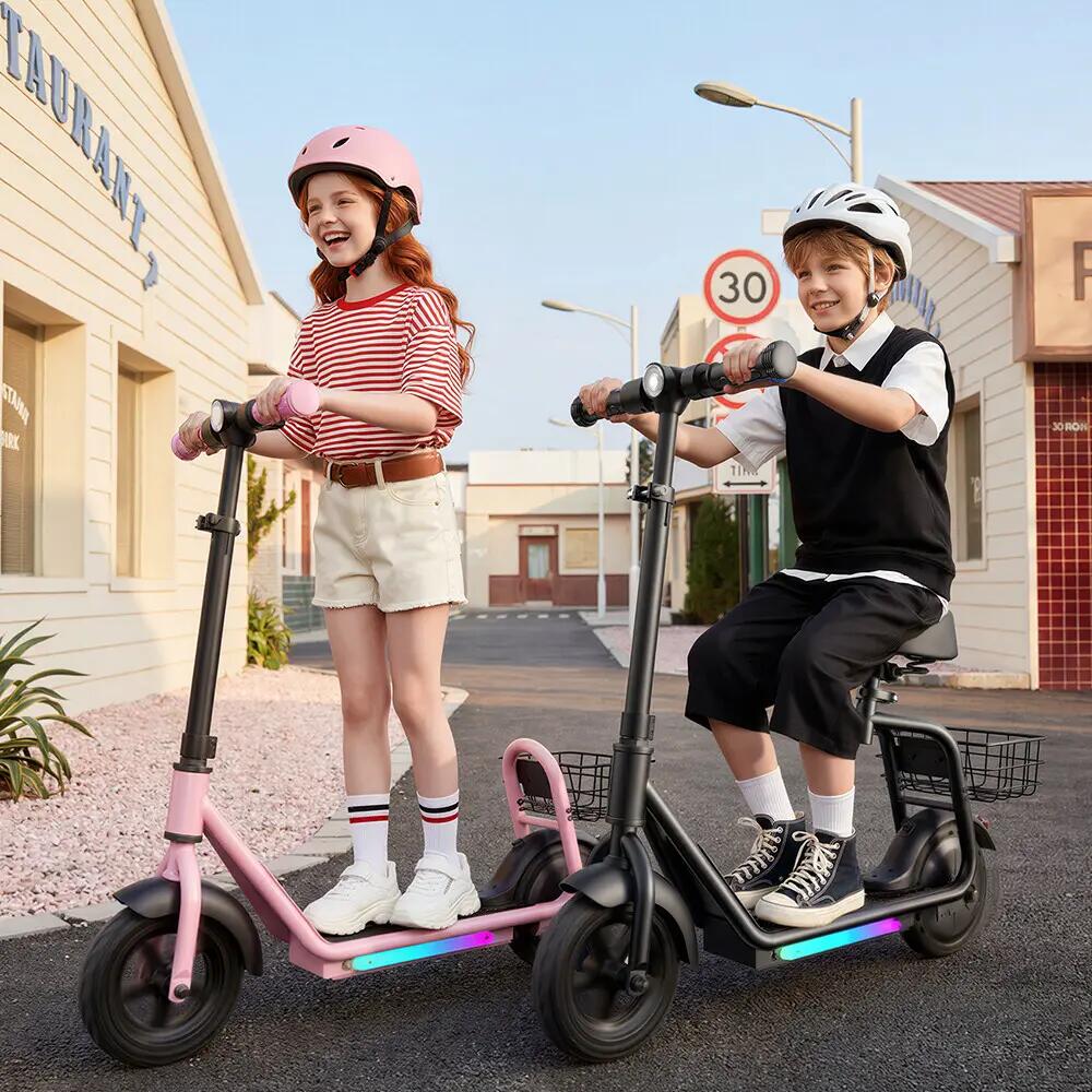 iScooter iK7 trotinete elétrica infantil 20 km/h, assento, cesto e aplicação 12/12