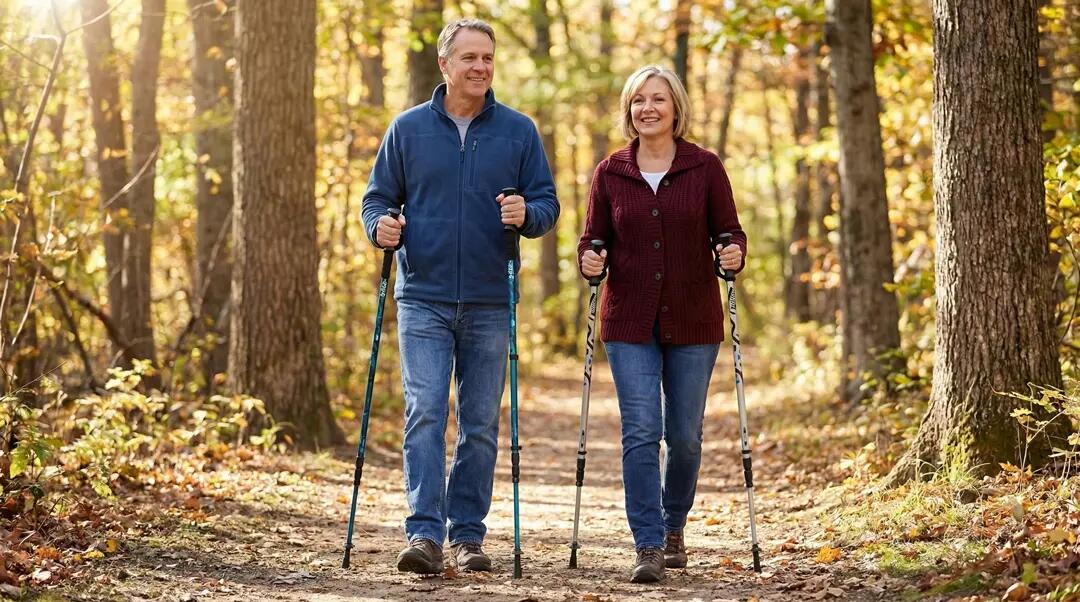 Wandelstokken set - Precies verstelbaar 63 - 135 cm - Blauw 2/7