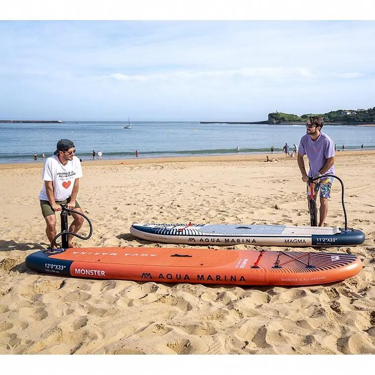 Deska SUP Monster 12'0 366 cm rodzinna 170 kg dla 1–3 osób z wiosłem 10/10