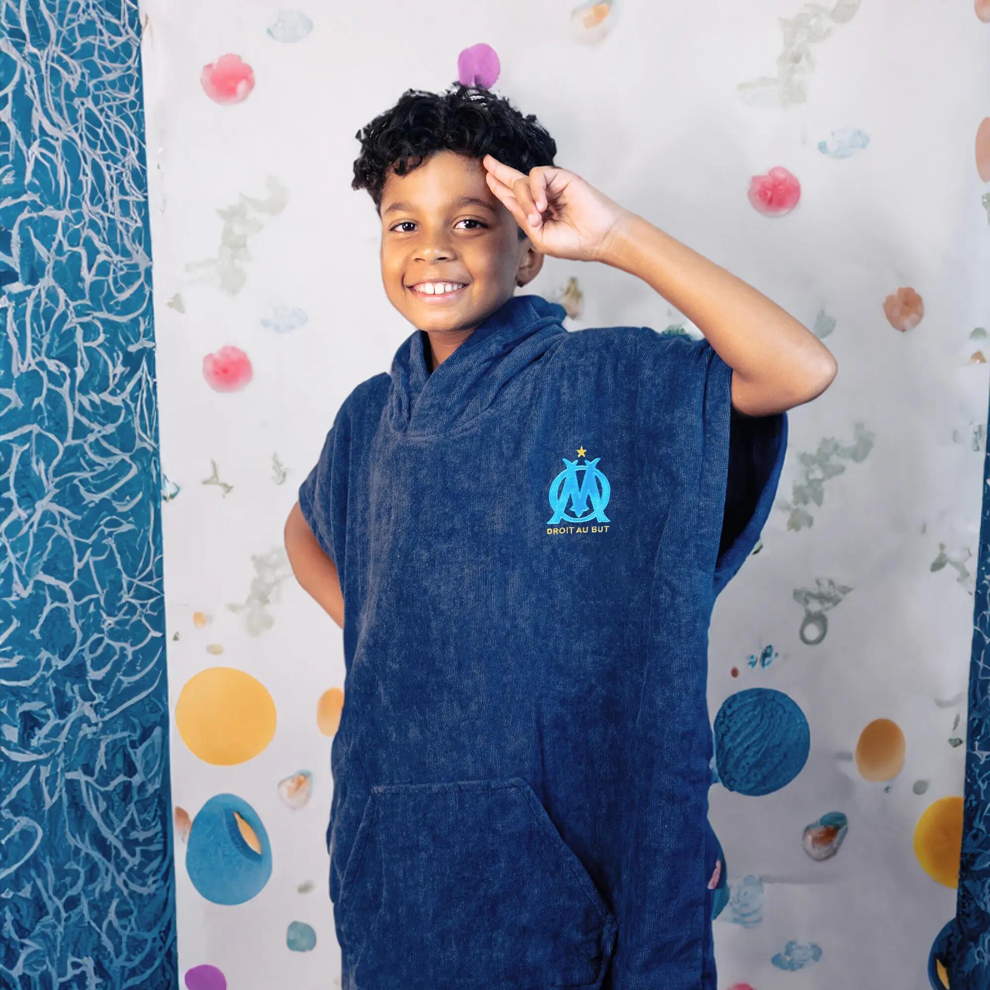 Poncho de bain enfant 100% coton football Marseille - Logo 4/4