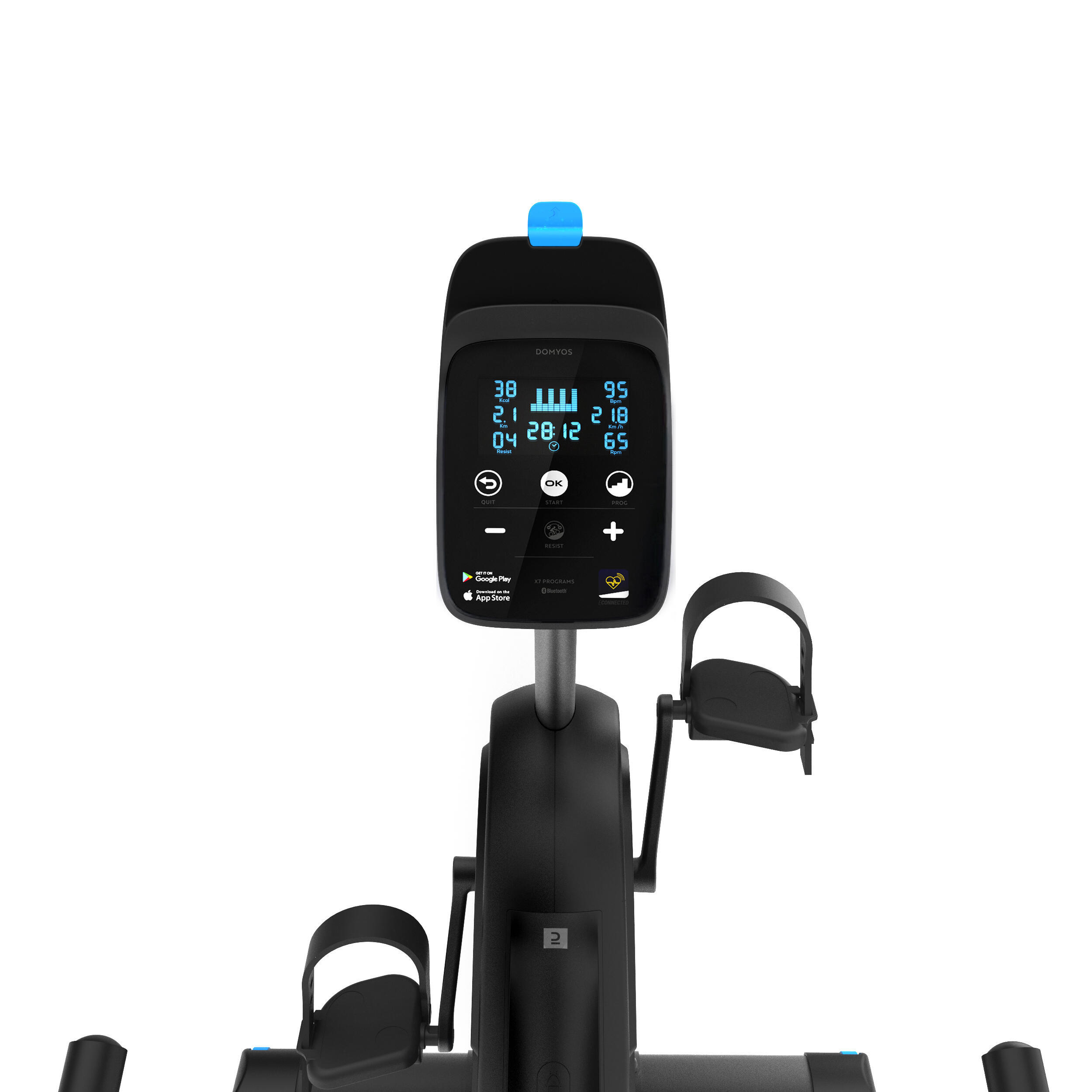 Tweedehands Half liggende hometrainer Domyos EB Seat connected 3/5