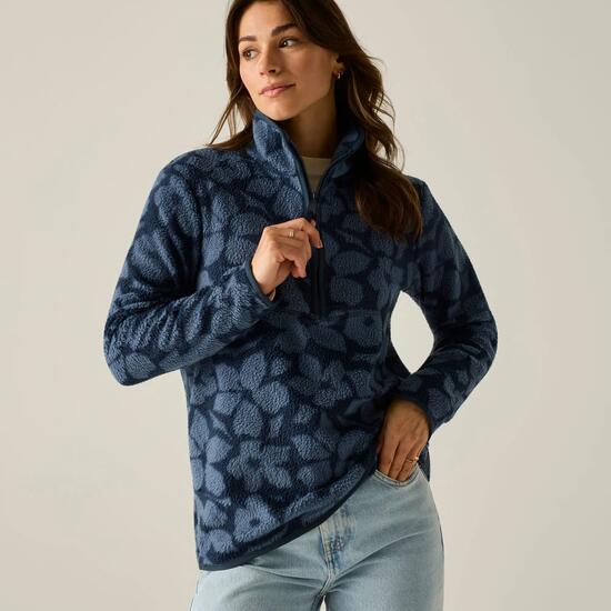 Damen-Fleecejacke von Frankie Borg mit halbem Reißverschluss