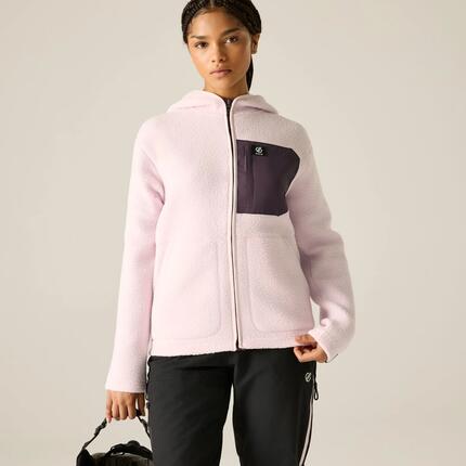 Pull à capuche en polaire Borg pour femme