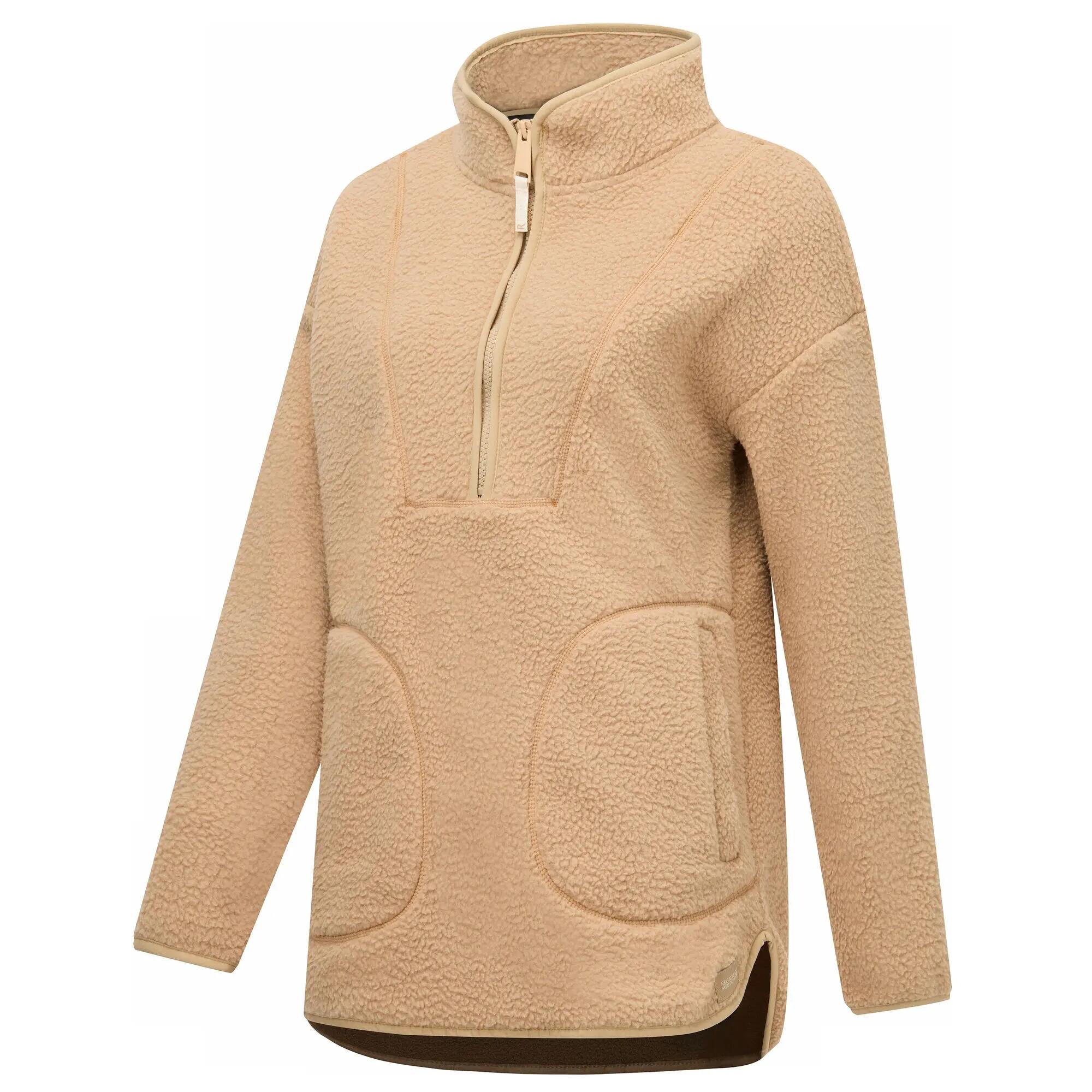 Damen-Fleecejacke von Frankie Borg (langer Schnitt, halber Reißverschluss) 9/11